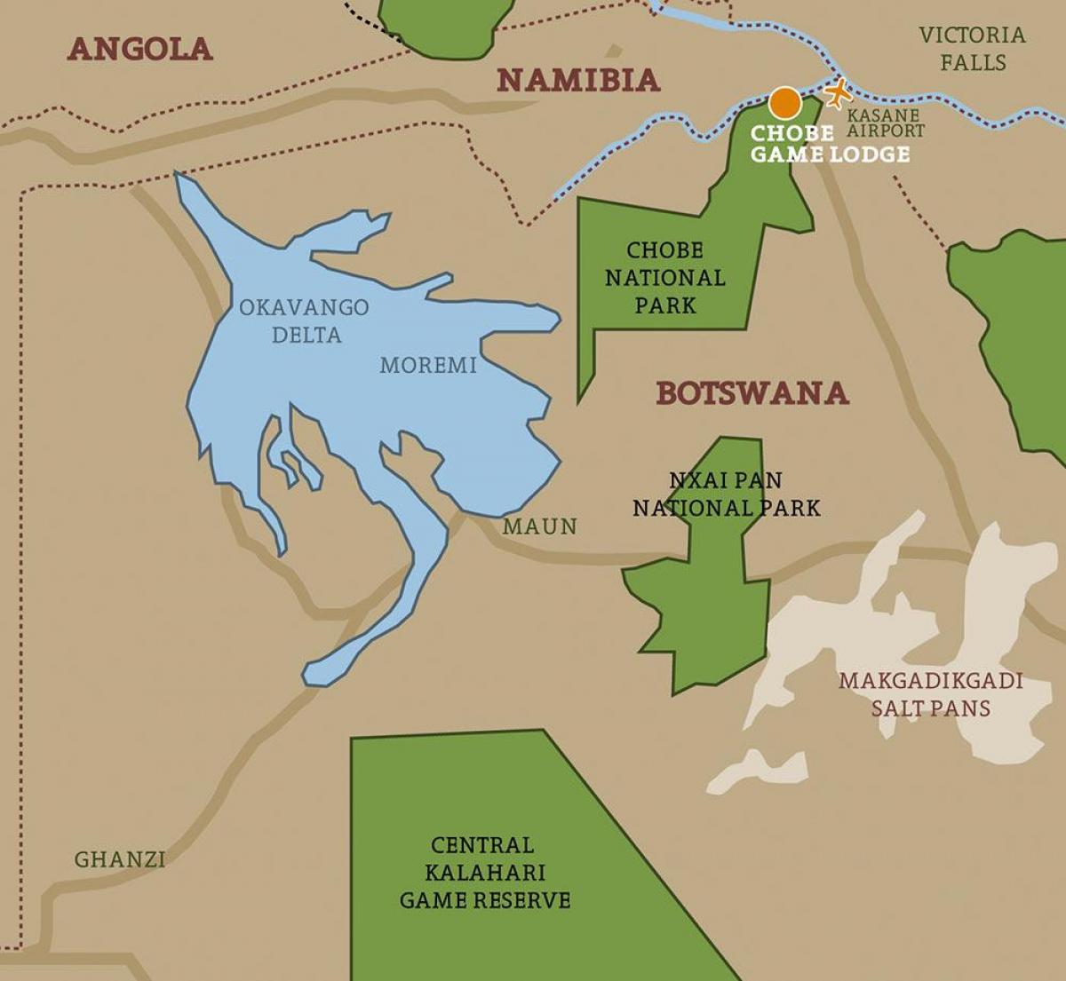 зураг ботсвана улс байгалийн цогцолборт газрын зураг